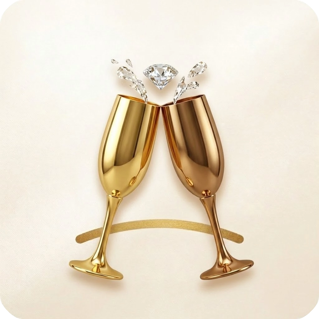 Symbol fuer Sektempfang und Getraenke