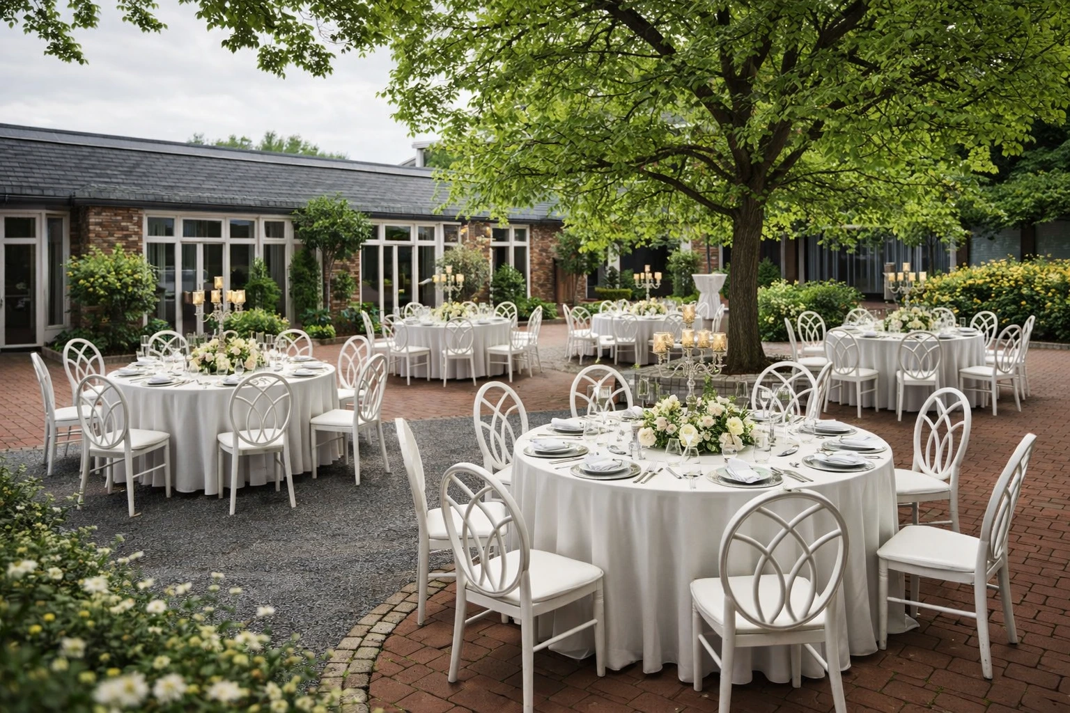 Hochzeitsmoment im Freien bei Extrafein in Witten mit Paar und festlicher Stimmung im Aussenbereich